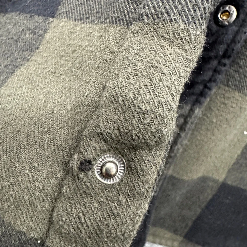 Matix Shirt Jacket Mens Medium Green Black Buffalo Plaid Sherpa Lined Outdoor
